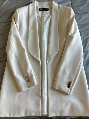 Zara Cream Tailored Blazer Jacket